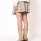 Cotton Miniskirt - Beige