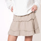 Cotton Miniskirt - Beige