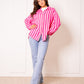 Musselinbluse Bold Stripes - Pink/Rosa