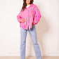 Musselinbluse Bold Stripes - Pink/Rosa