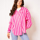 Musselinbluse Bold Stripes - Pink/Rosa