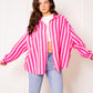 Musselinbluse Bold Stripes - Pink/Rosa