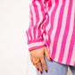 Musselinbluse Bold Stripes - Pink/Rosa