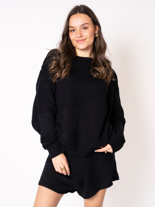 Slow it Down Knit Sweater - Schwarz