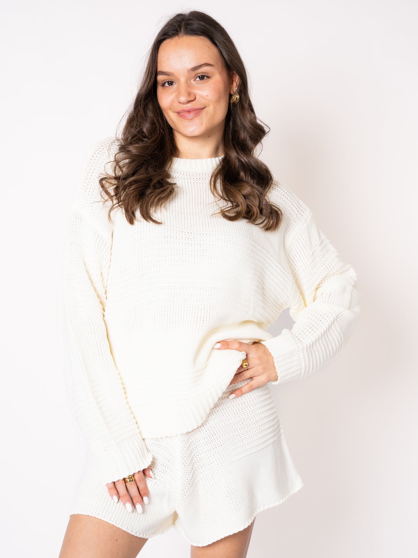 Slow it Down Knit Sweater - Weiß