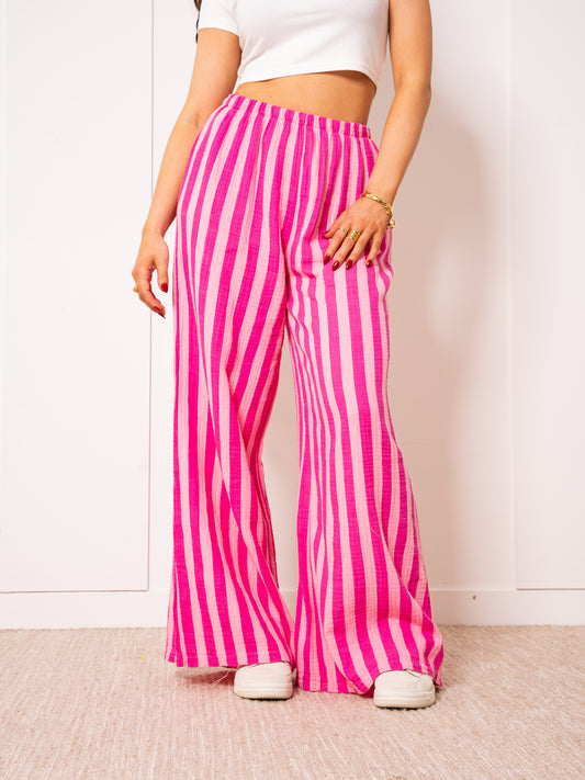 Musselinhose Medium Bold Stripes - Pink/Rosa