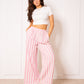 Musselinhose Medium Bold Stripes - Rosa/Weiß