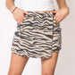 Jeans Mini Skort Zebra - Beige