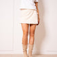 Bow Tie Jeans Mini Skort - Creme