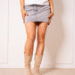 Twisted Waist Jeans Mini Skirt - Grau