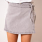 Bow Tie Jeans Mini Skort - Grau