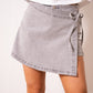 Bow Tie Jeans Mini Skort - Grau