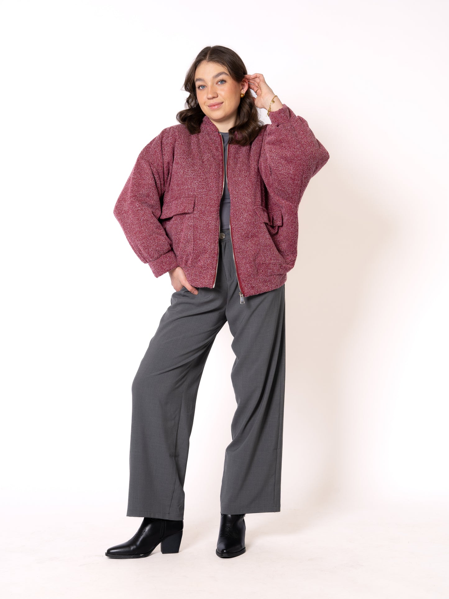 Bomberjacke Neve - Melange Bordeaux