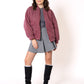 Bomberjacke Neve - Melange Bordeaux