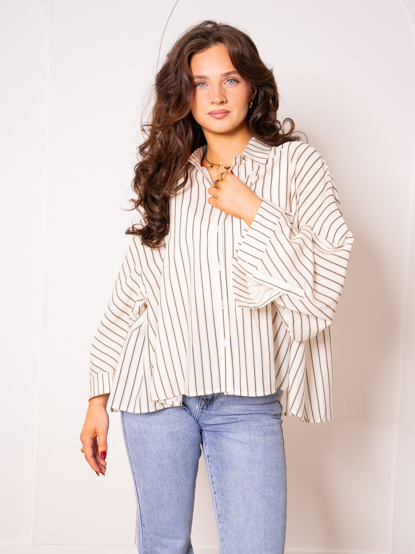 Oversize Striped Hemd