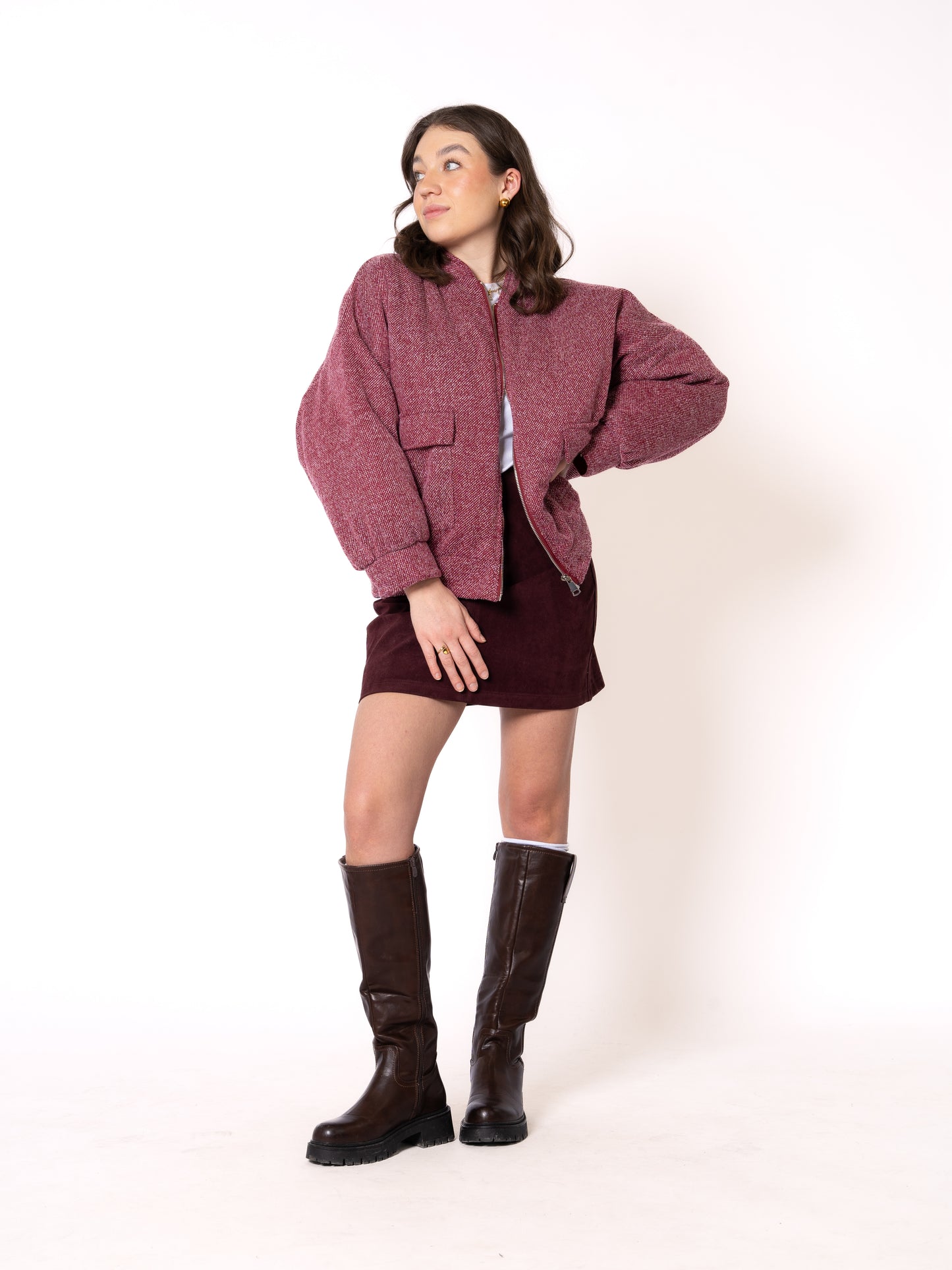 Bomberjacke Neve - Melange Bordeaux