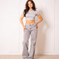 Tall | Mid Waist Extra Long Wide Leg Jeans - Grau