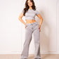 Tall | Mid Waist Extra Long Wide Leg Jeans - Grau