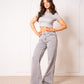 Tall | Mid Waist Extra Long Wide Leg Jeans - Grau