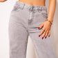 Tall | Mid Waist Extra Long Wide Leg Jeans - Grau