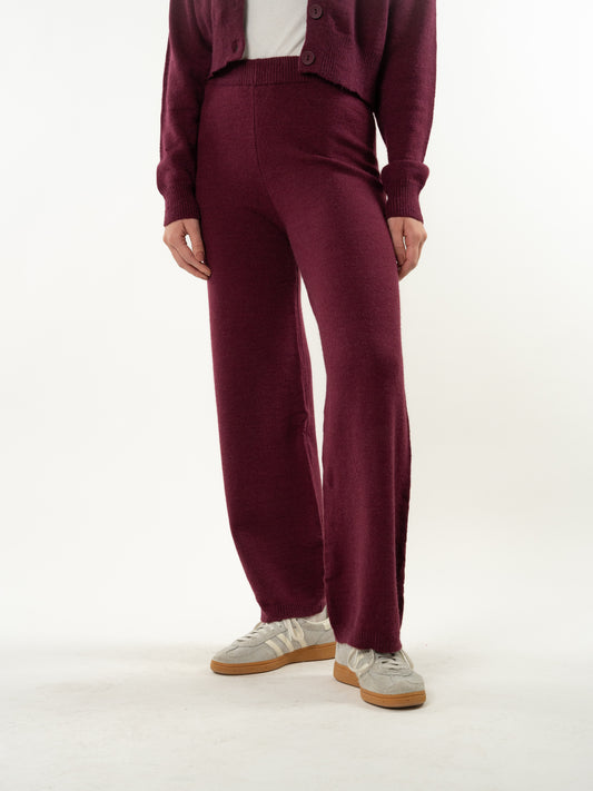 Get Comfy Knit Pants - Bordeaux