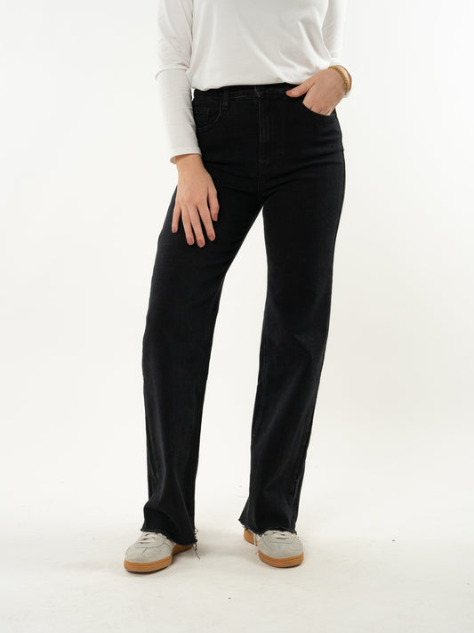 Wide Leg Jeans - Schwarz