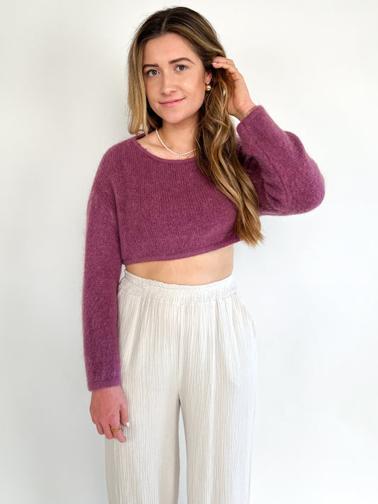 Cropped Strickpullover  kurz geschnittener Strickpullover