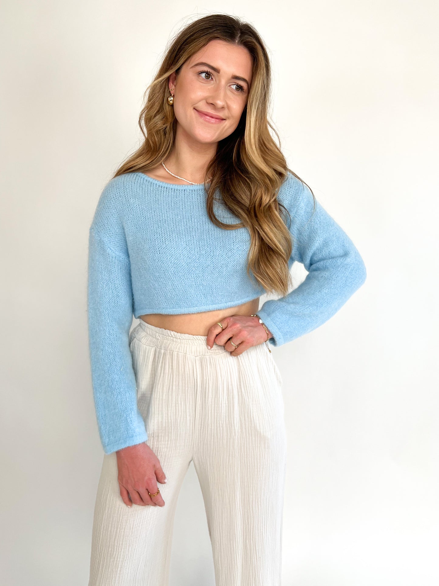 Cropped Strickpullover 