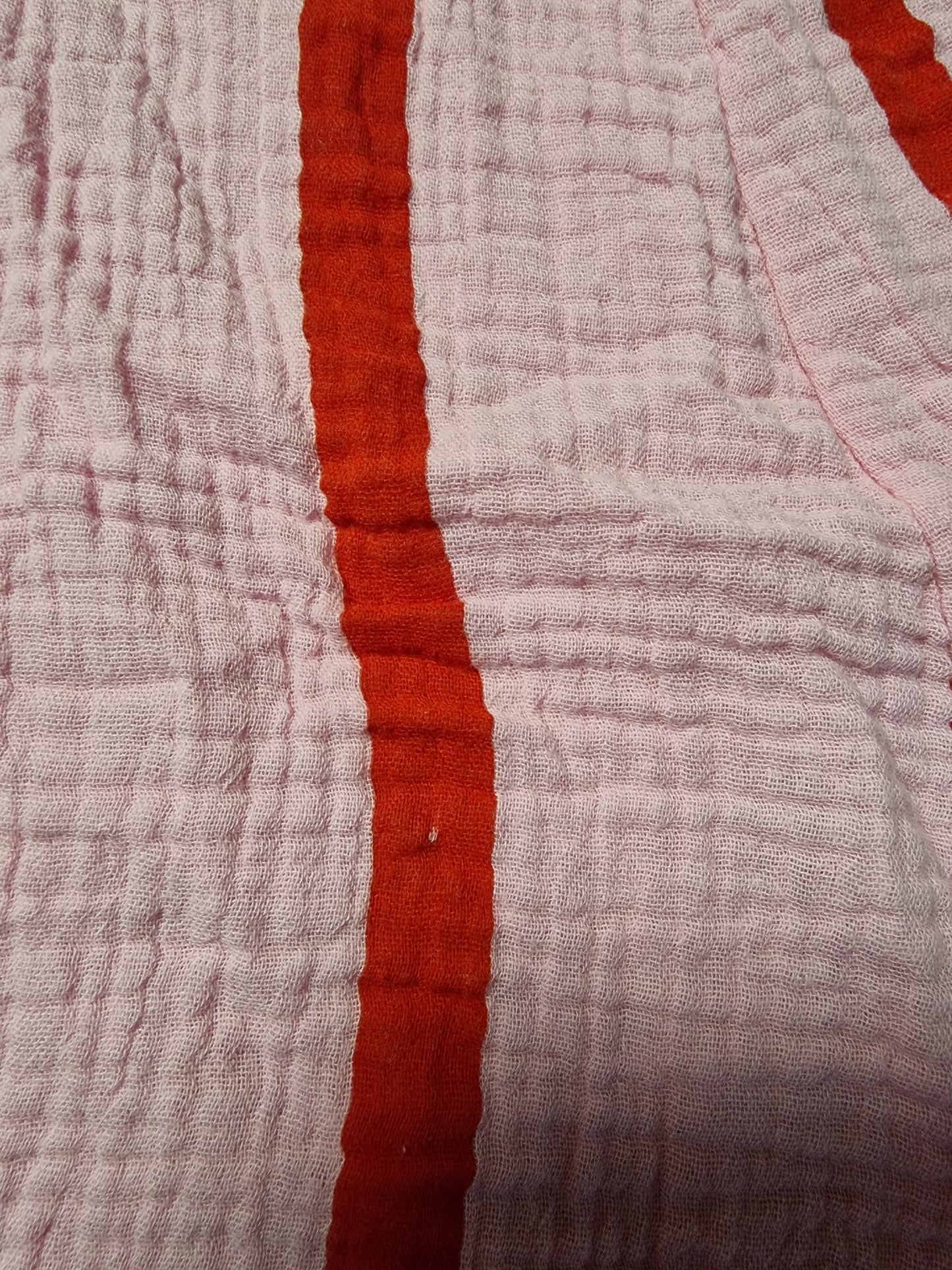 ZWEITELIEBE 272 Musselin Midikleid Milos Wide Stripes Rosa/Rot  - vom Umtausch ausgeschlossen -