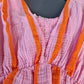 ZWEITELIEBE 501 Musselin Midikleid Milos Wide Stripes - Rosa/Orange - vom Umtausch ausgeschlossen -