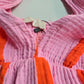 ZWEITELIEBE 898 Musselin Midikleid Milos Wide Stripes - Rosa/Orange - vom Umtausch ausgeschlossen -