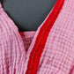 ZWEITELIEBE 492 Musselin Midikleid Milos Wide Stripes - Rosa/Rot - vom Umtausch ausgeschlossen -