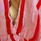 ZWEITELIEBE 442 Musselin Midikleid Milos Wide Stripes - Rosa/Rot - vom Umtausch ausgeschlossen -