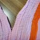 ZWEITELIEBE 452 Musselin Midikleid Milos Wide Stripes - Rosa/Orange - vom Umtausch ausgeschlossen -