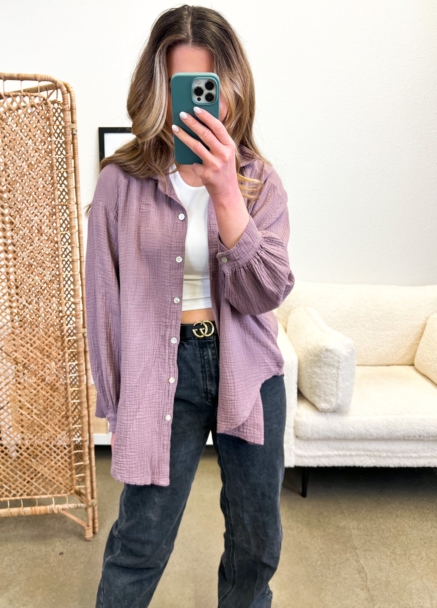 Musselinbluse Mauve Bluse aus Musselin 