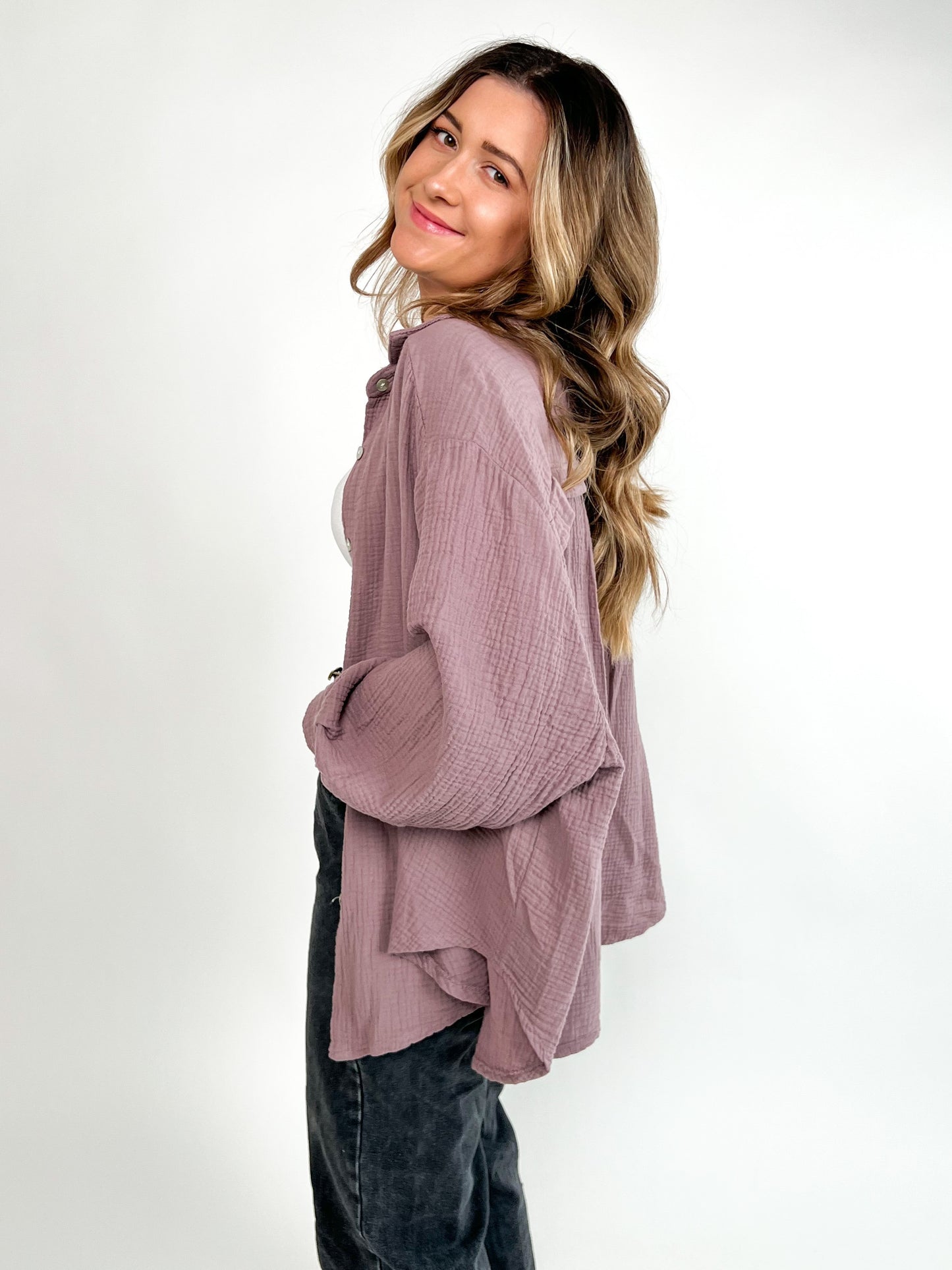 Musselinbluse Mauve Bluse aus Musselin 